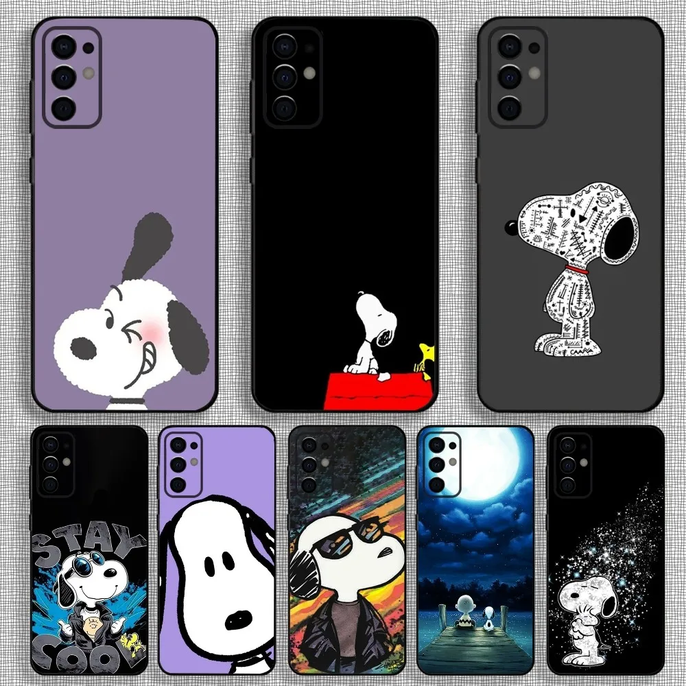 Чехол для телефона с рисунком S-Snoopys Samsung S24 S21 S22 S23 S30 Ultra S20 Plus Fe Lite Note 10 9 5G черный