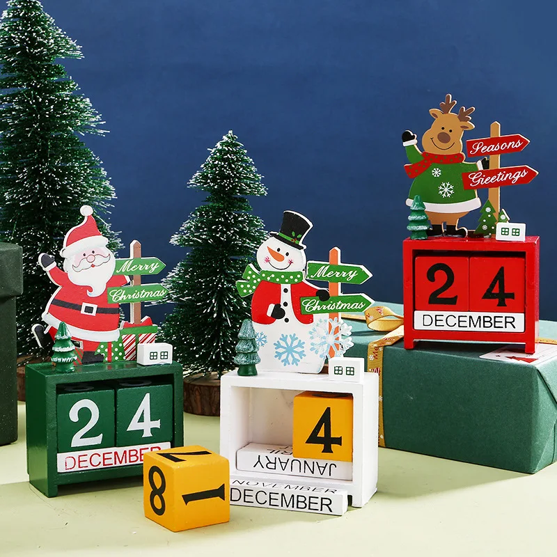 

Christmas Decorations Wooden Calendar Ornament Christmas Countdown Desk Calendar Table Ornament Christmas Small Gift
