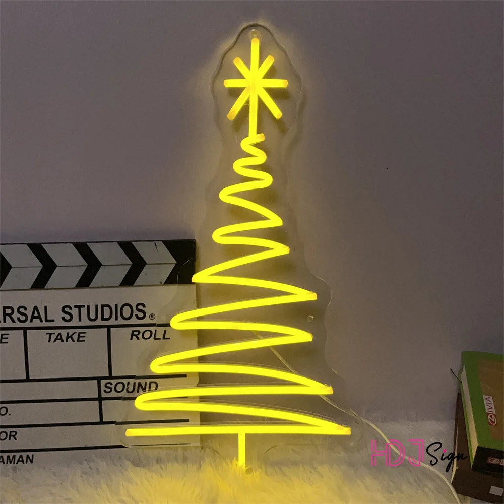 Christmas Trees Neon Sign Shop Home Decor Shop Wall Decoration Sign Led Luminous Signs Friends Party Christmas Gift