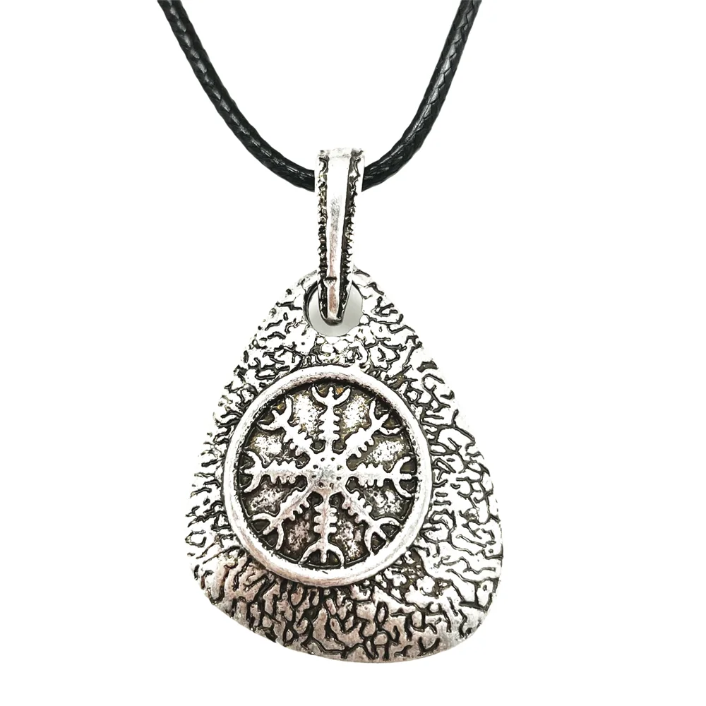 

Nostalgia Ancient Helm Of Awe Symbol Vegvisir Compass Amulet Viking Pendant Necklace Men