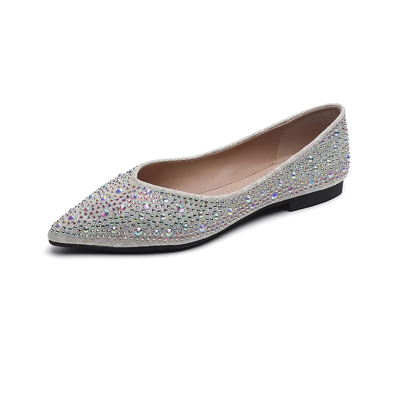 2023 Spring Summer Shoes Women Flats Pointed toe Soft Elegant Ladies Single Shoes Plus Size 42 A4747