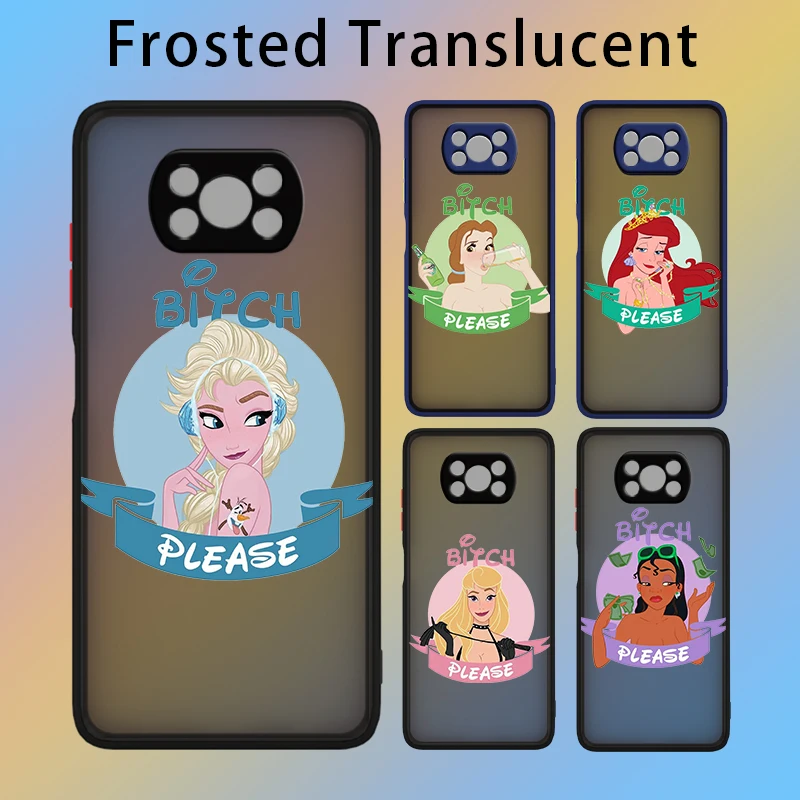 

Disney Bad Princess For Xiaomi Poco M3 X3 NFC GT 11 Note 10 10S 10T 9 8 CC9 Ultra Lite Pro Frosted Translucent Phone Case
