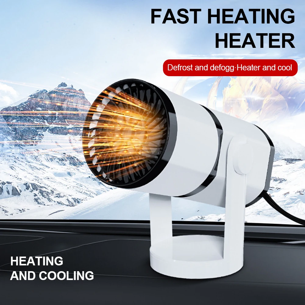 

2 in 1 Car Heater 360 Degree Rotating 12V/24V Electric Car Heater Foldable Vehicle Heating Cooling Fan Portable Auto Accessories
