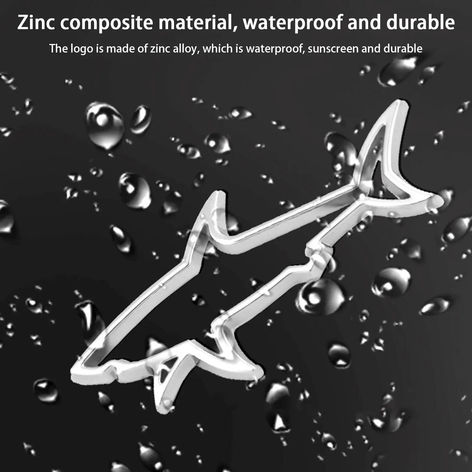 3D металлический полый значок с изображением рыбы и акулы наклейки для автомобиля