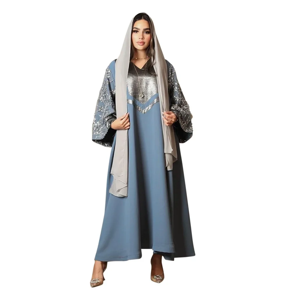 Мусульманская Абая для женщин вечерние платья кафтан с блестками исламские