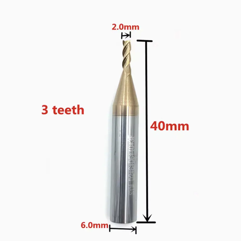 3 шт./партия твердосплавные концевые фрезы 2 0 мм для машин резки второго формата