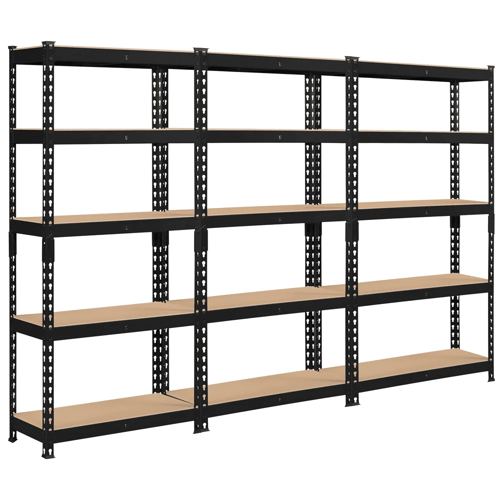 

Smile Mart 5-Shelf Boltless & Adjustable Steel Storage Shelf Unit, Holds Up To 330 Lb Per Shelf, 3 Pack 27.4″L × 11.6″W × 60″H
