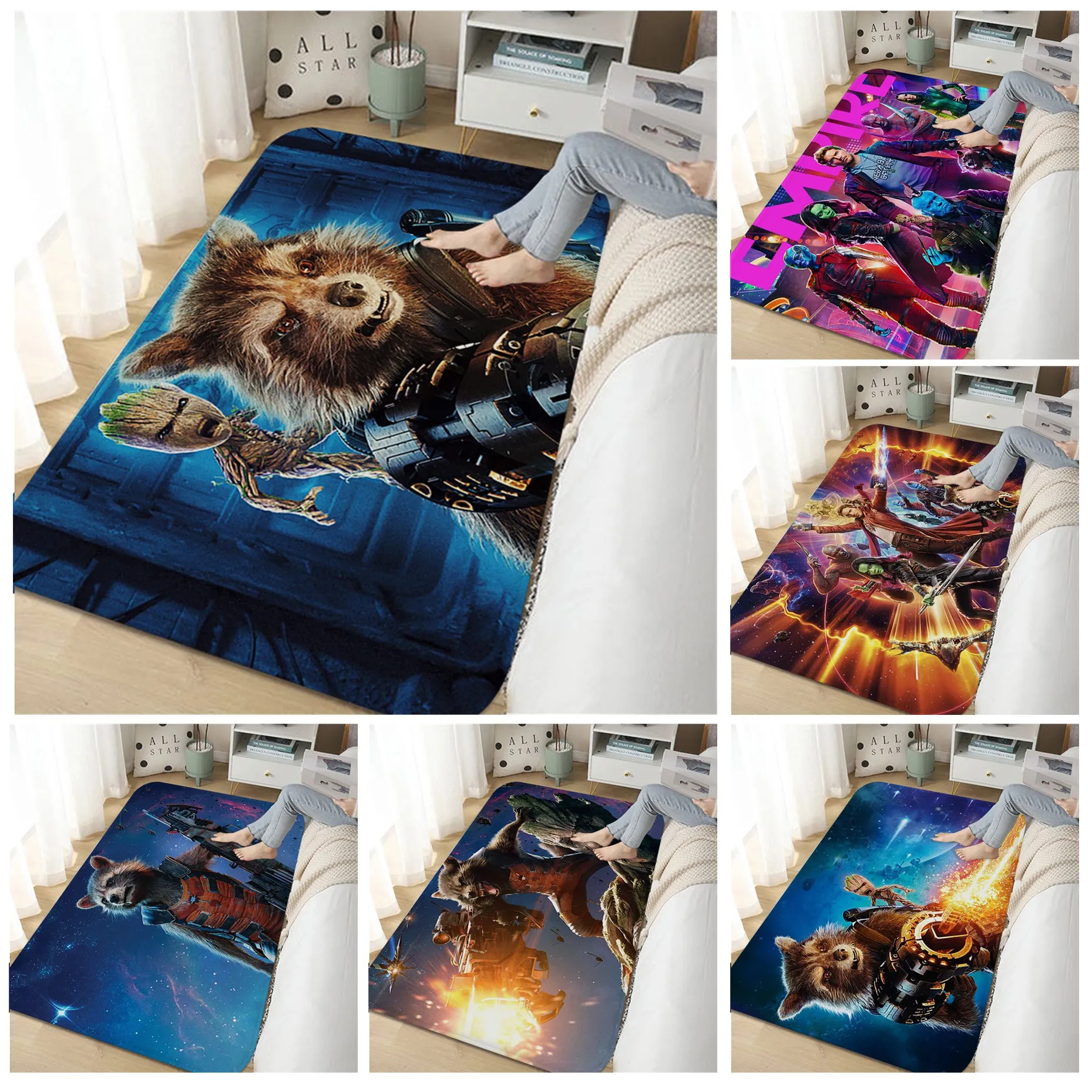 

Marvel Rocket Raccoon and Groot Kitchen Mat Nordic Style Home Doormat Bathroom-Toilet Mats Bedroom Alfombra