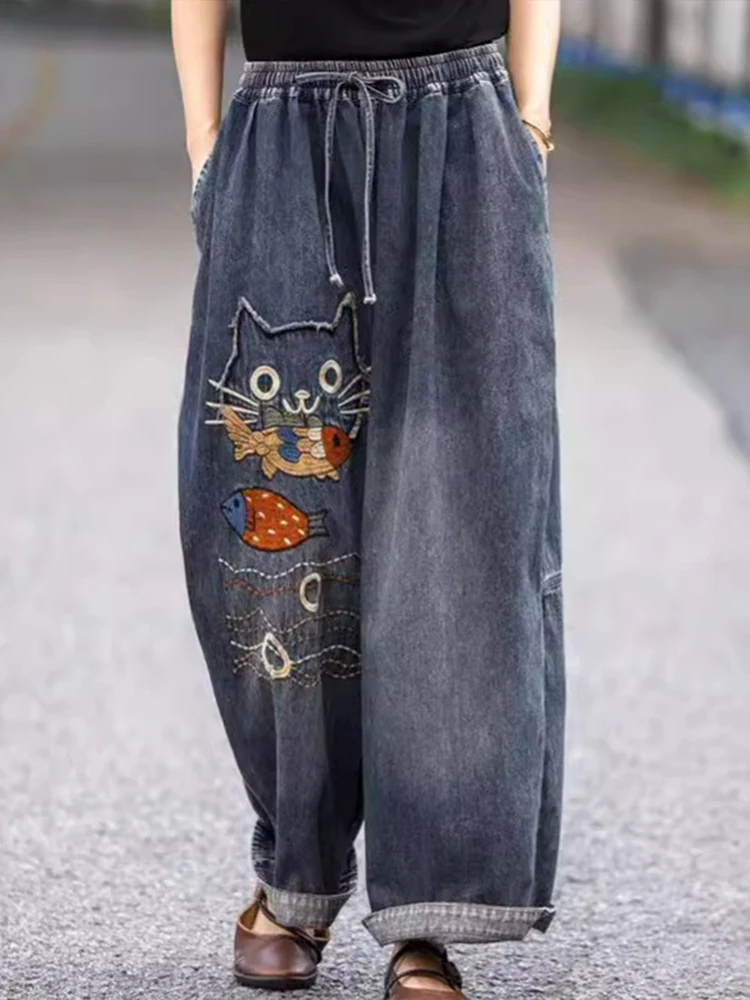 Женские джинсы с принтом