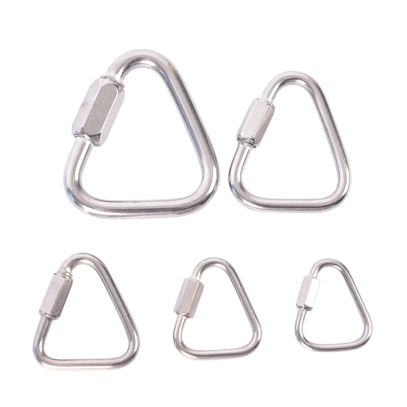 Mousqueton Triangle en acier inoxydable  porte-clé  mousqueton à boucle  serrure à vis  cadeaux du