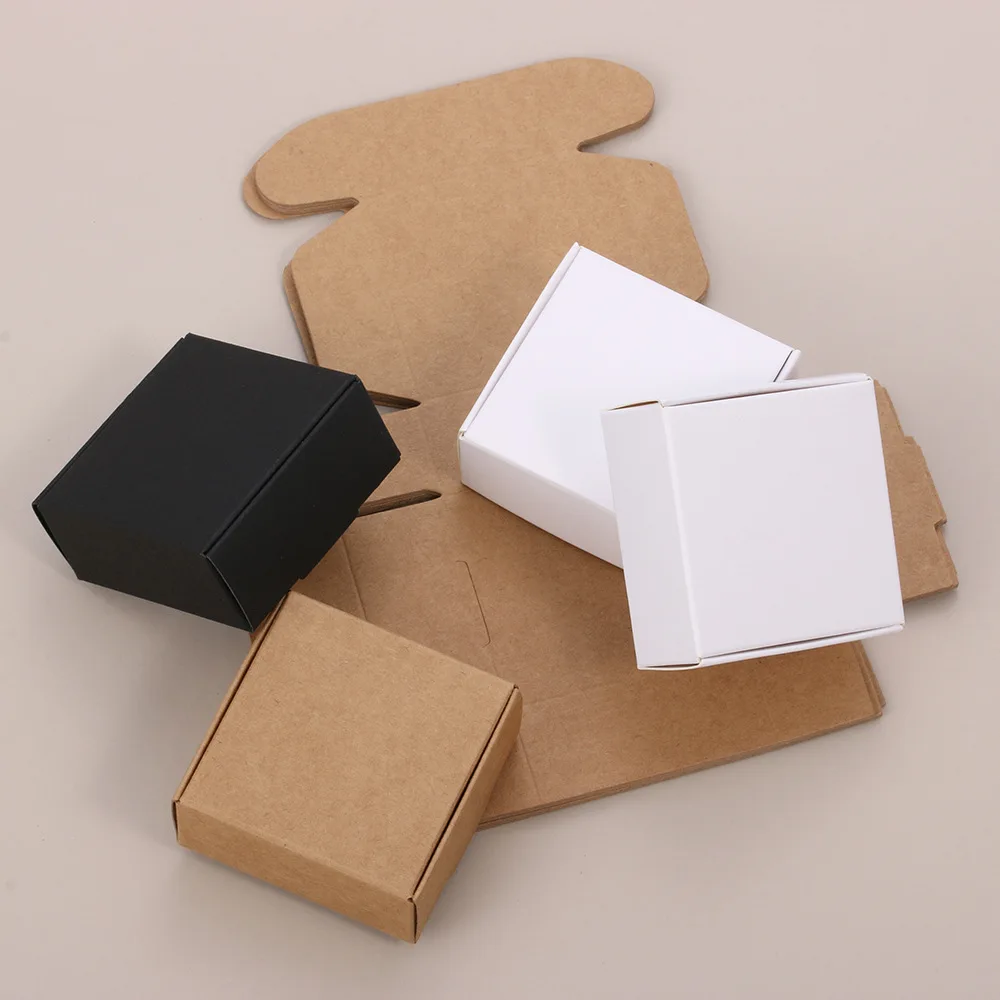 

50 шт./картонная коробка из крафт-бумаги, черно-белая картонная упаковка, праздничная подарочная коробка для вечевечерние НКИ, Картонная Коробка для мыла