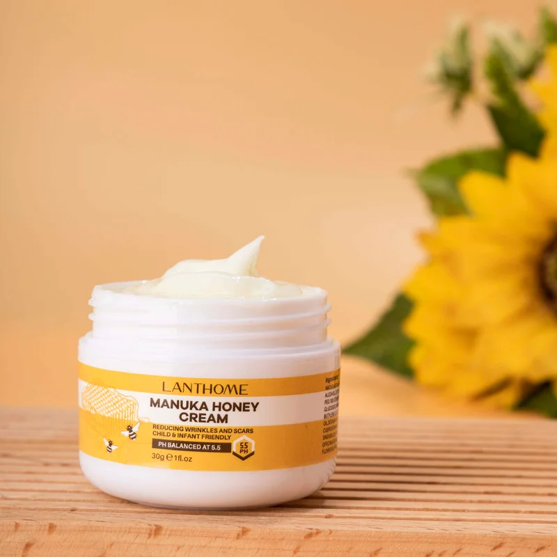 

Acne Anti Wrinkle Aging Reduces Crow's Feet Moisturizes Tightens Skin Natural PH Balanced Whitening Manuka Honey Cream