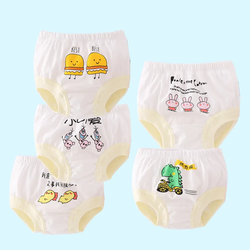 

2022 Summer New Boys and Girls Triangular Bread Pants Soft and Smooth Cute Cartoon Briefs 4/5 PCS