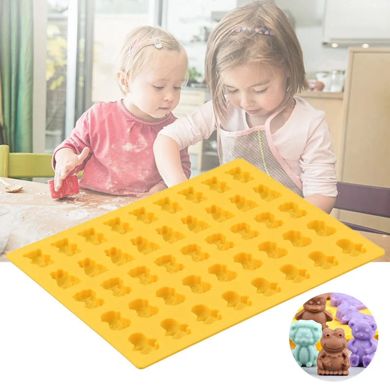 

40 Even Cute Silicone Mold Cartoon Animals Silicone Grids Chocolate Mold Candy Maker Ice Tray Jelly Mould Cake Diy Making Tool