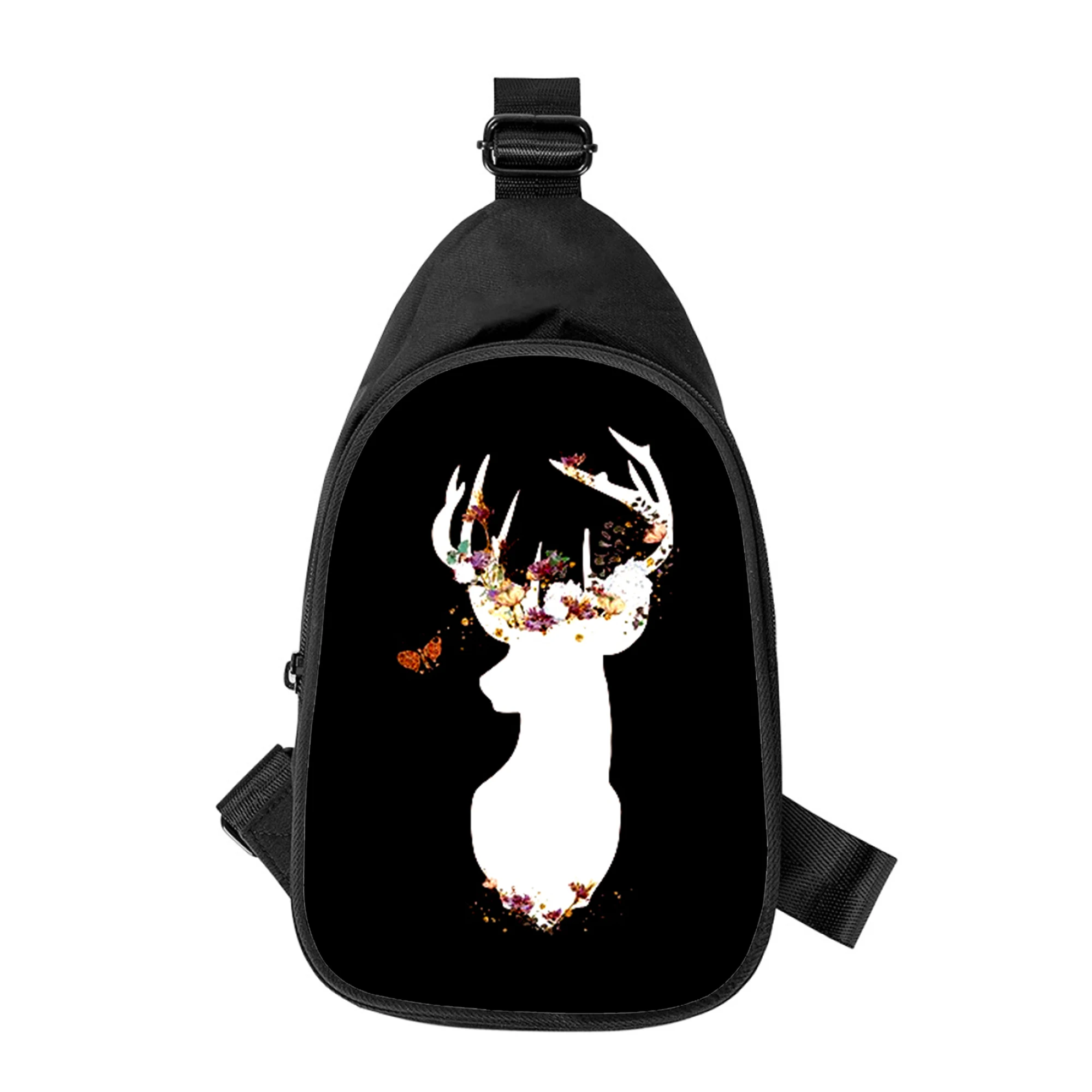 animal cute Deer 3D Print New Men Cross Chest Bag Diagonally Women Shoulder Bag Husband School Waist Pack Male chest pack