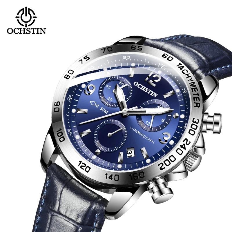 

OCHSTIN Top Brand Luxury Pilot Series Fashion Men's Watch Multifunctional Quartz Automatic Date Chronograph Belt