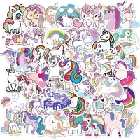 1050100pcsset kawaii unicorn cartoon stickers for guitar laptop luggage notebook pvc waterproof graffiti decals kids toy
