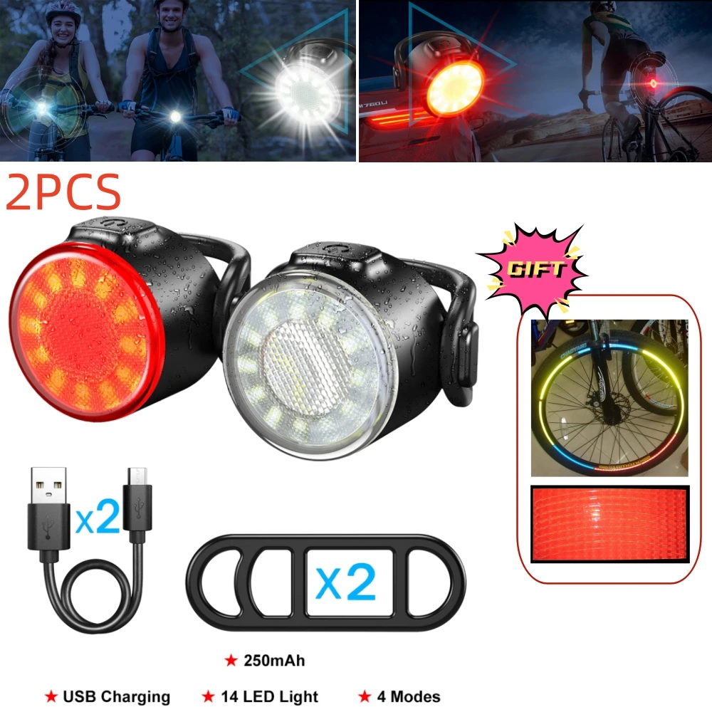 

Задний фонарь для велосипеда, красный/белый, USB, 6 режимов