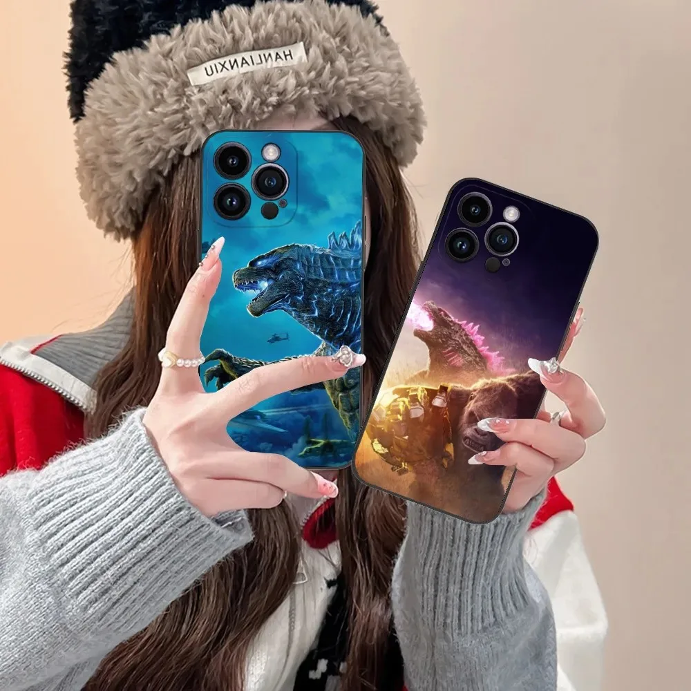 Japan Monster-G-Godzillas Phone Case For iPhone 16 15 14 13 12 11 Plus Pro Max XS X XR SE Mini 8 7 Soft Silicone Black Cover