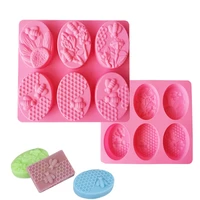6 holes handmade oval honey bee soap mold diy silicone 3d cake desserts baking mousse moulds pan tools kitchen bakeware craft