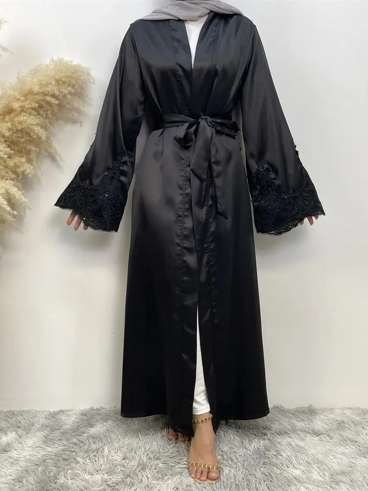 

Ramadan Black Kebaya Open Muslim Kimono Abaya Dubai Turkey Dress Islamic Abayas For Prayer Clothes Women Robe Femme Musulmane
