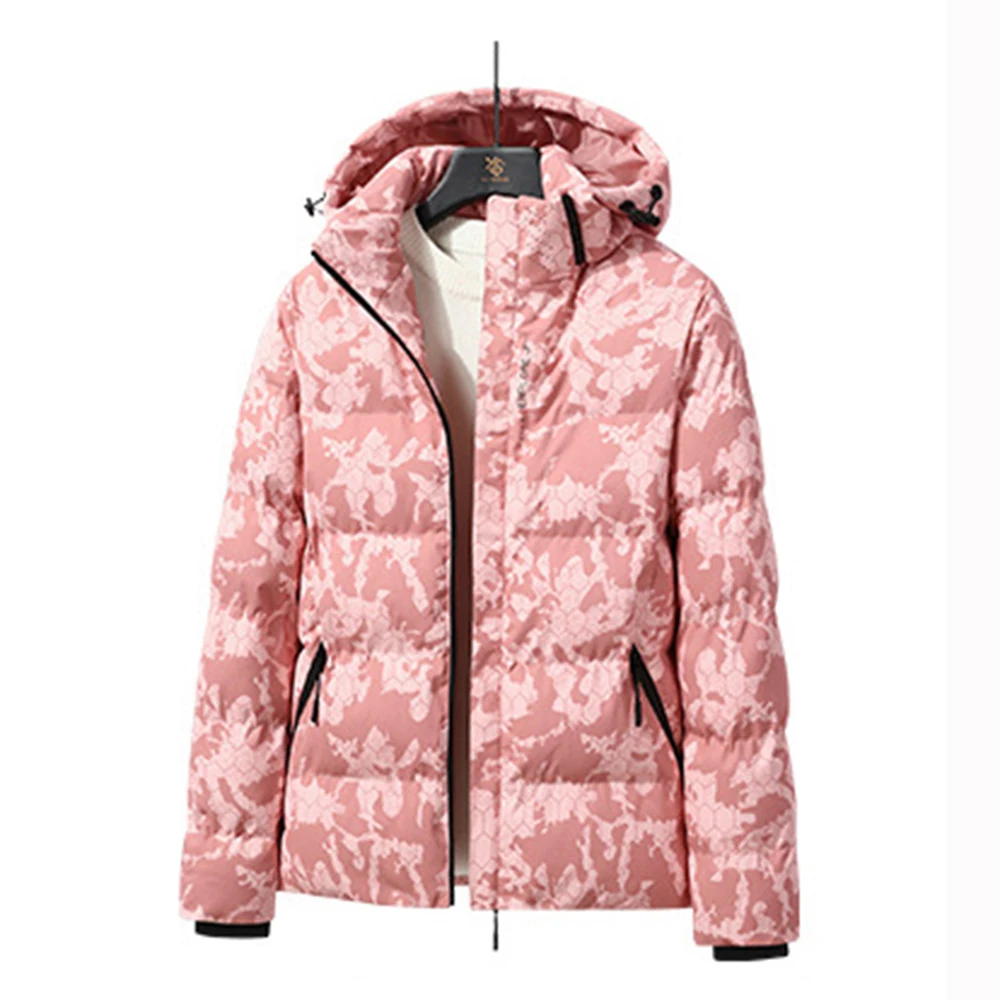 Covrlge Winter New Men's Hooded Cotton Jacket Couples Camouflage Thickening Casual Trend Parka Thickening Warm Coat Male MWM169