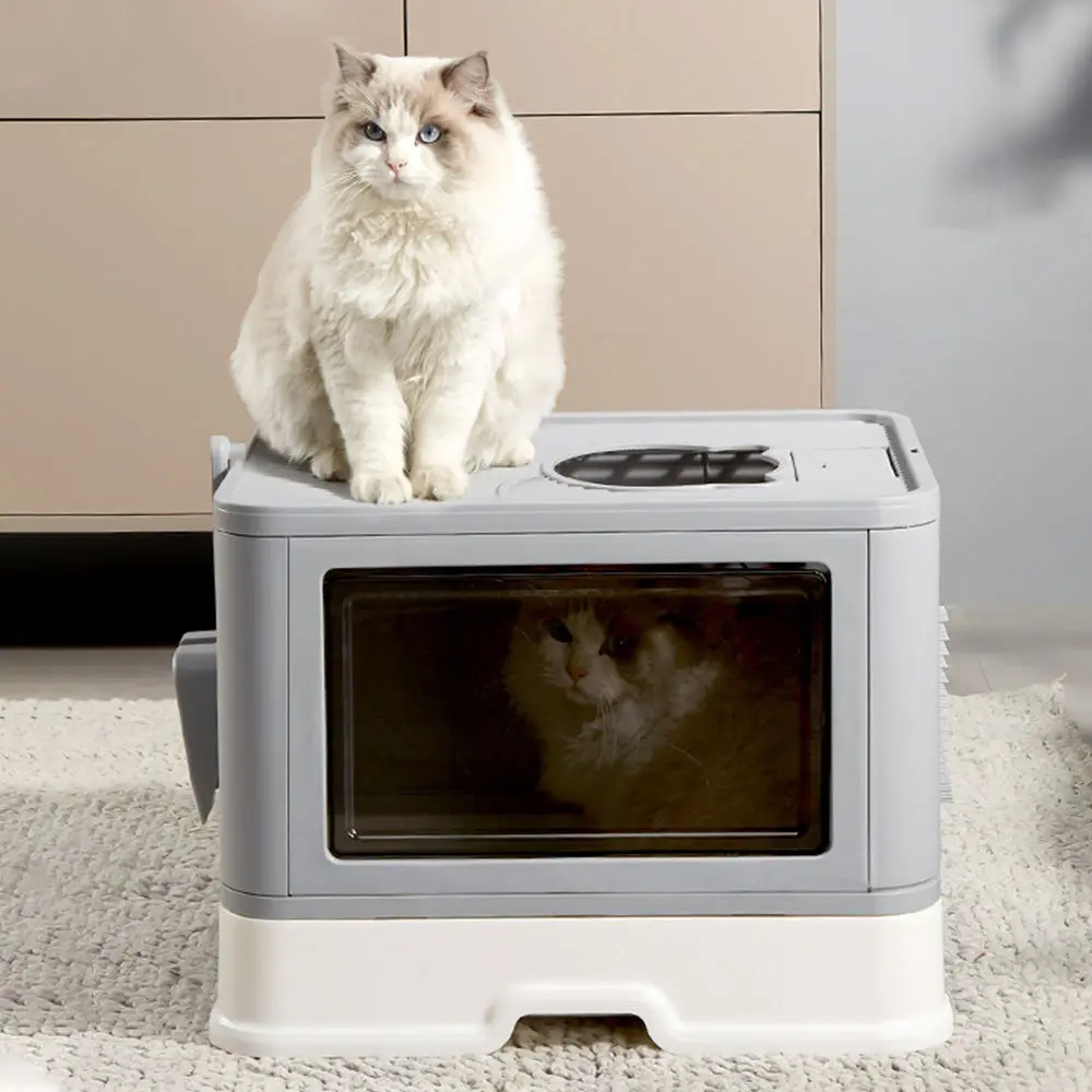 With Lid Foldable Large Kitty Litter Boxes Cats Toilet Including Plastic Scoop