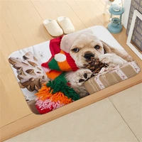 merry christmas door mat cute pet animal dog cat outdoor rugs personalized photo print small area floor mats holiday decorations