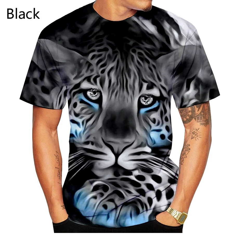 

New Fashion men/women 3D Printing T Shirt Leopard grain Unisex Funny Short Sleeved Tees Men/women Tops Pullover