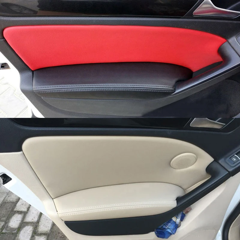 

4pcs/set Interior Microfiber Leather Car Door / Armrest Panel Protective Cover Decoration Mat For VW Golf 6 2010 2011 2012 2013