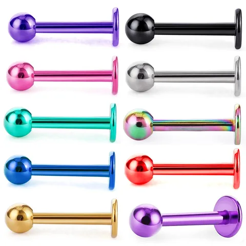 10 шт./лот, кольца для пирсинга губ из нержавеющей стали, пирсинг хряща, козелка, пирсинг для подбородка, украшения для тела