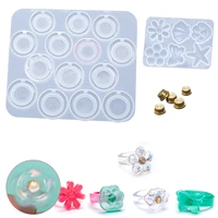 silicone mold diy net fashion rotating cat claw ring rotating butterfly daisy starfish flower jewelry resin epoxy molds new