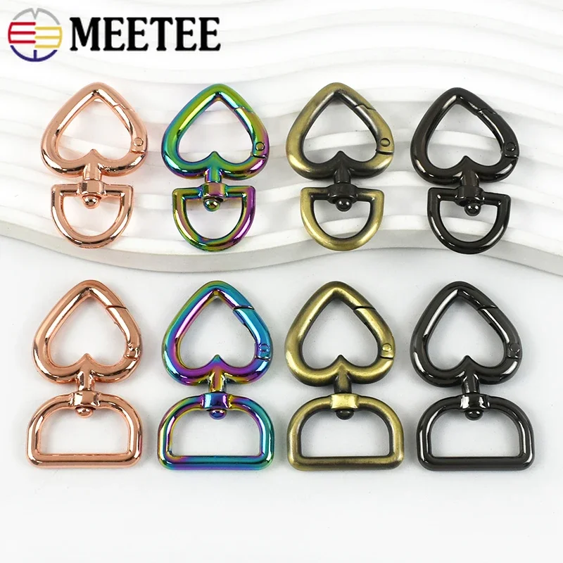 13/20 мм пряжка в форме сердца металлические поворотные пряжки-омары брелок для