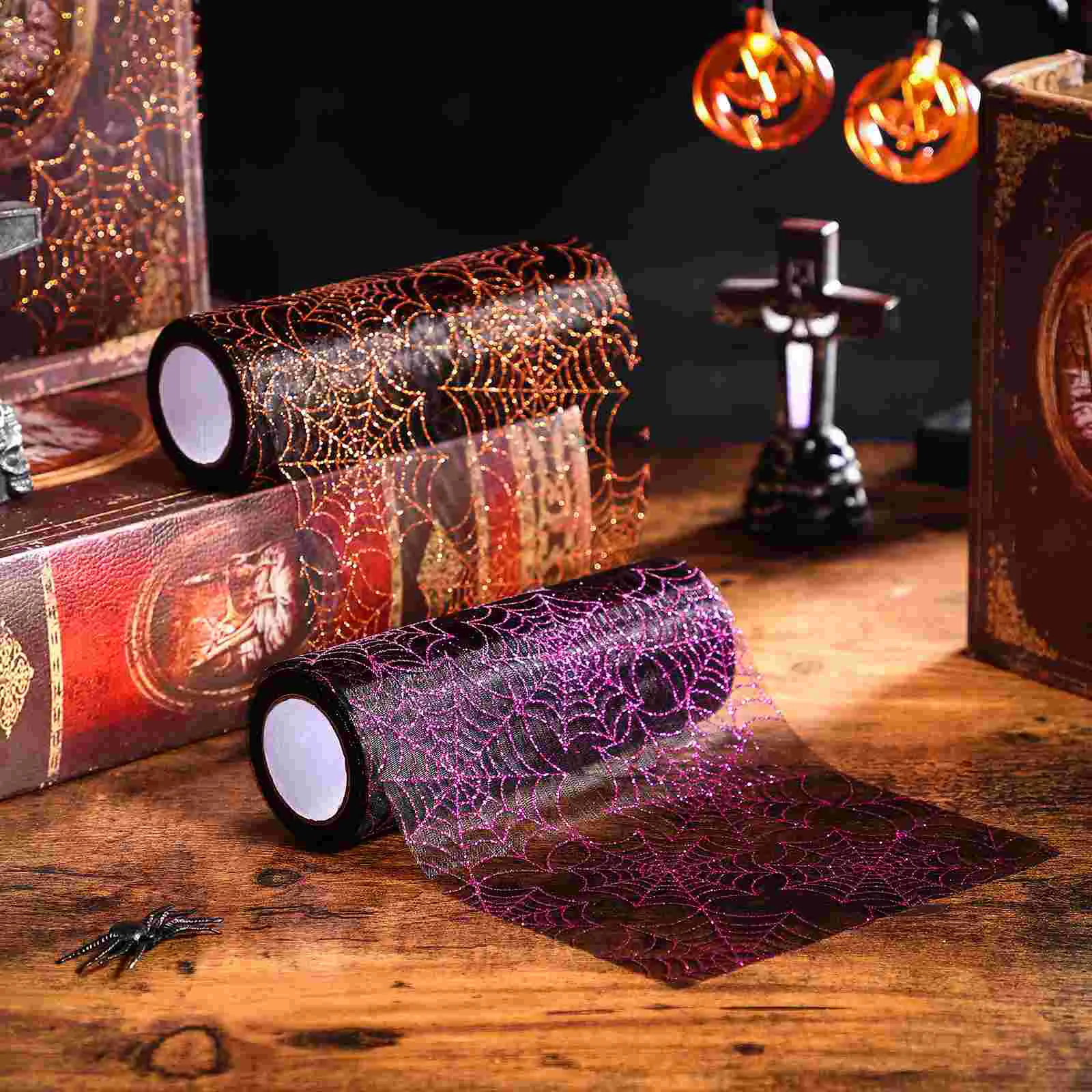 2 рулона декор для Хэллоуина пряжа-паутина лента аксессуары костюмов узор