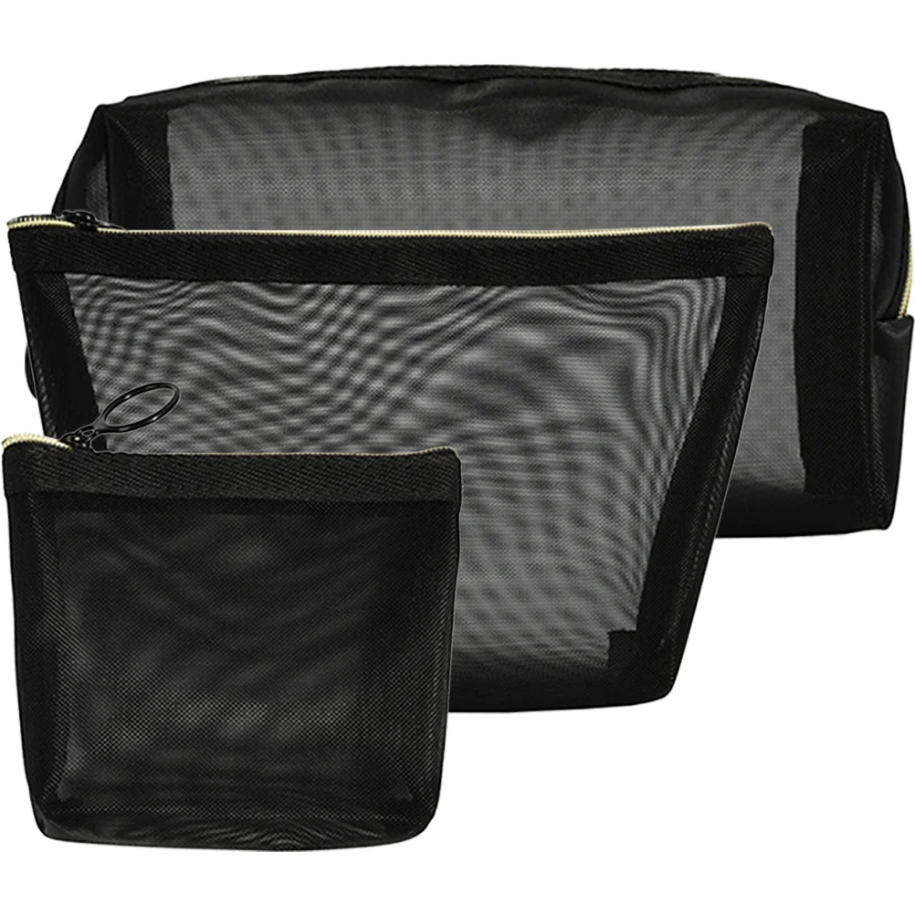 

Mesh Travel Makeup Zipper Pouch Pouches Purse Toiletry Portable Organizing Offices Organizer Women Skincare Up Make Organization