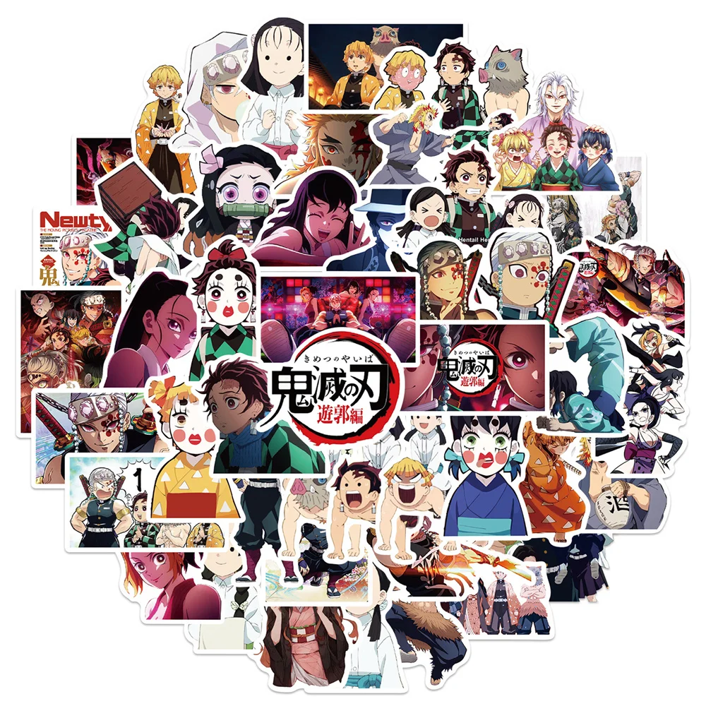 

10/30/50PCS Japanese Popular Anime New Demon Slayer Sticker Suitcase Laptop IPad Phone Case Journal Waterproof Sticker Wholesale