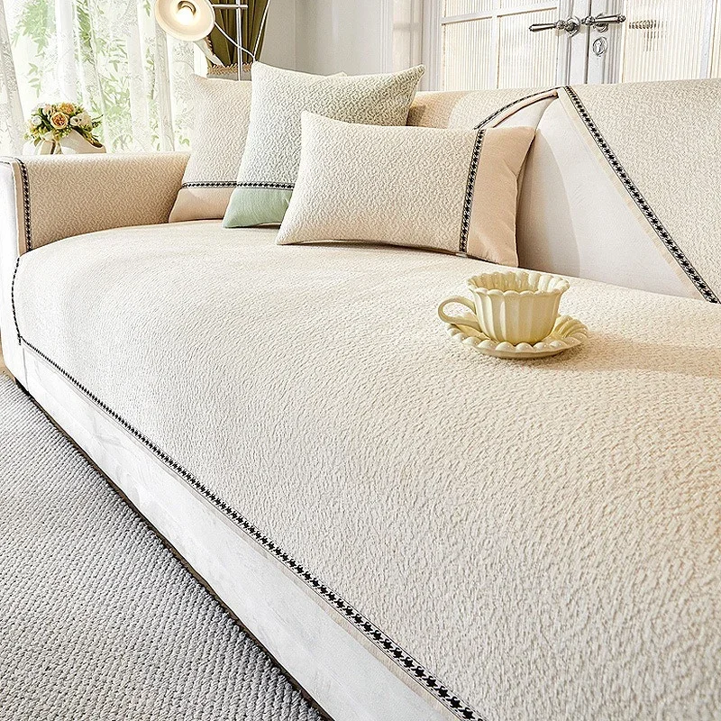 Новый скандинавский чехол для дивана из синели гостиной однотонная подушка