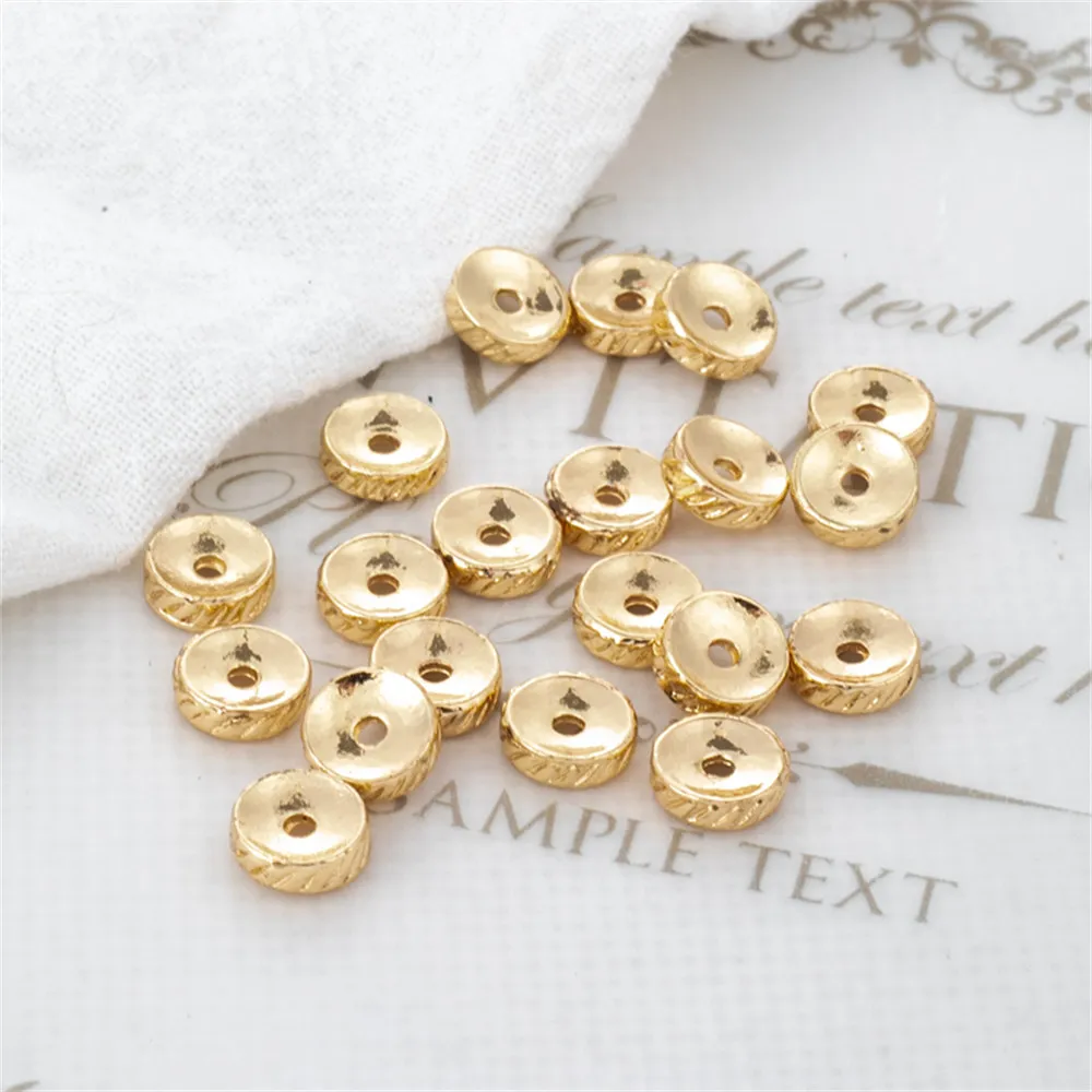 

50pcs 14k bag gold color wheel spacer Tire grain 7.5mm jewelry spacer diy handmade accessories beaded