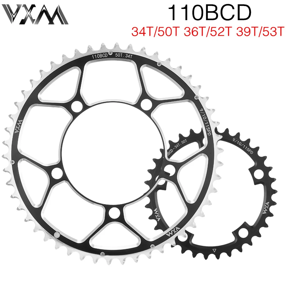VXM велосипедная двойная Звездочка 110BCD 34T 50T 36T 52T 39T 53T шоссейный велосипед