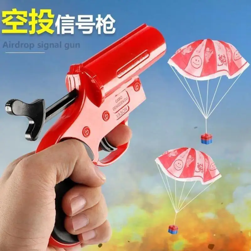

Toy Hand Small Gun Equipment Flare Gun Parachute Airdrop Child Kid