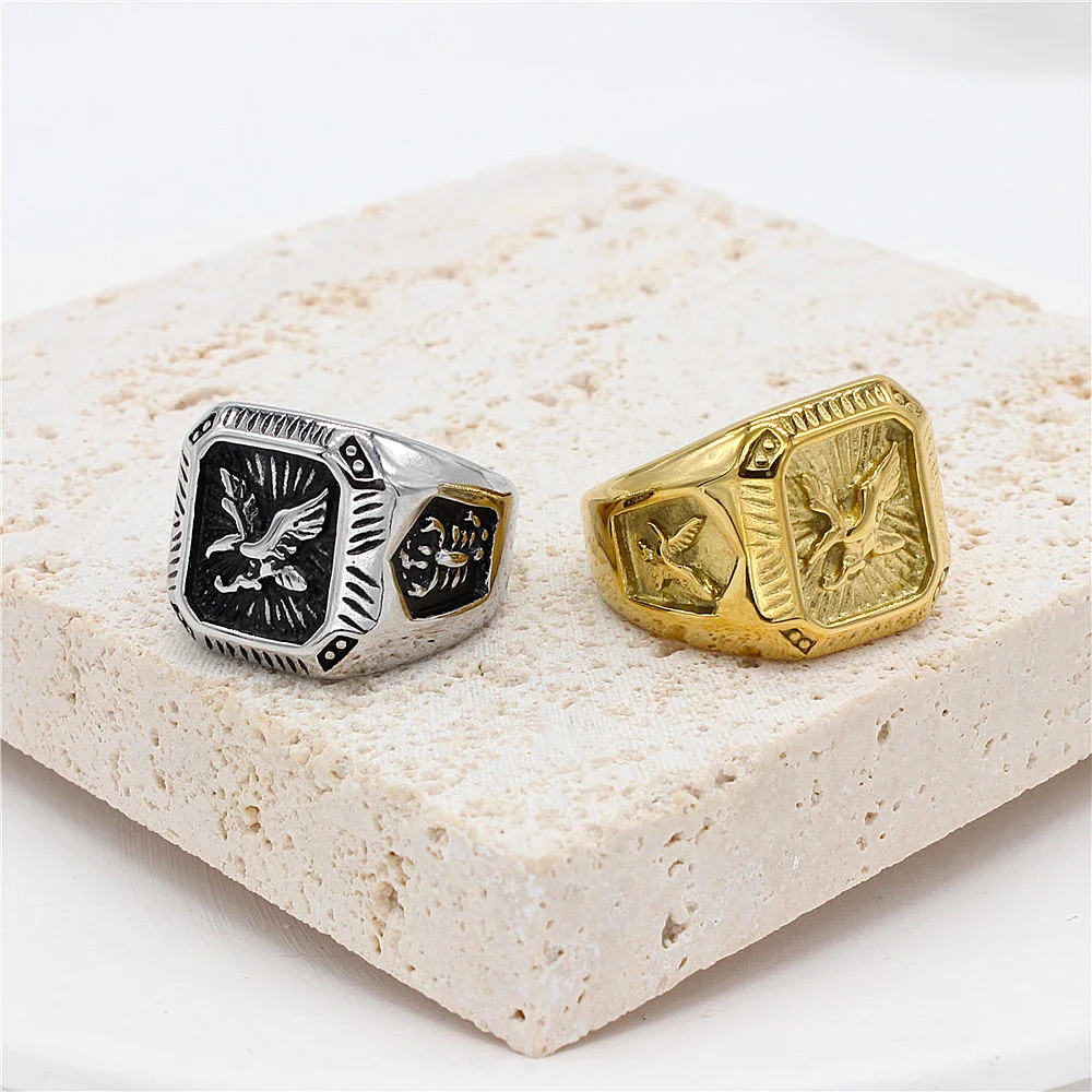 Кольцо мужское из нержавеющей стали в стиле панк/хип-хоп