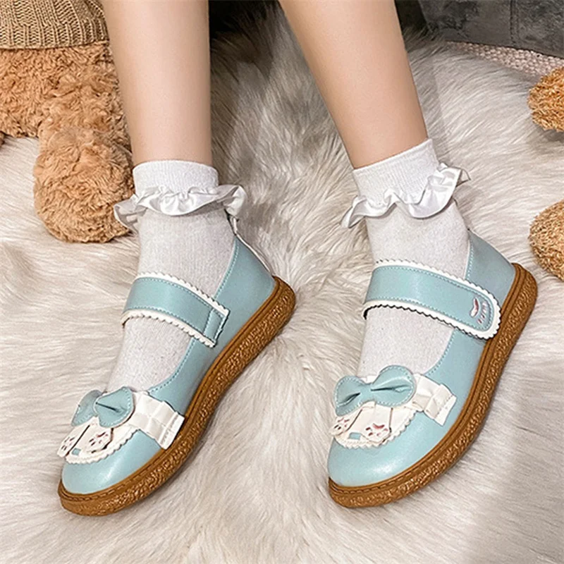 

Sweet Girls Lolita Shoes Fashion Mix Colors Kawaii Mary Janes Women Shoes Round Toe Princess School Girls