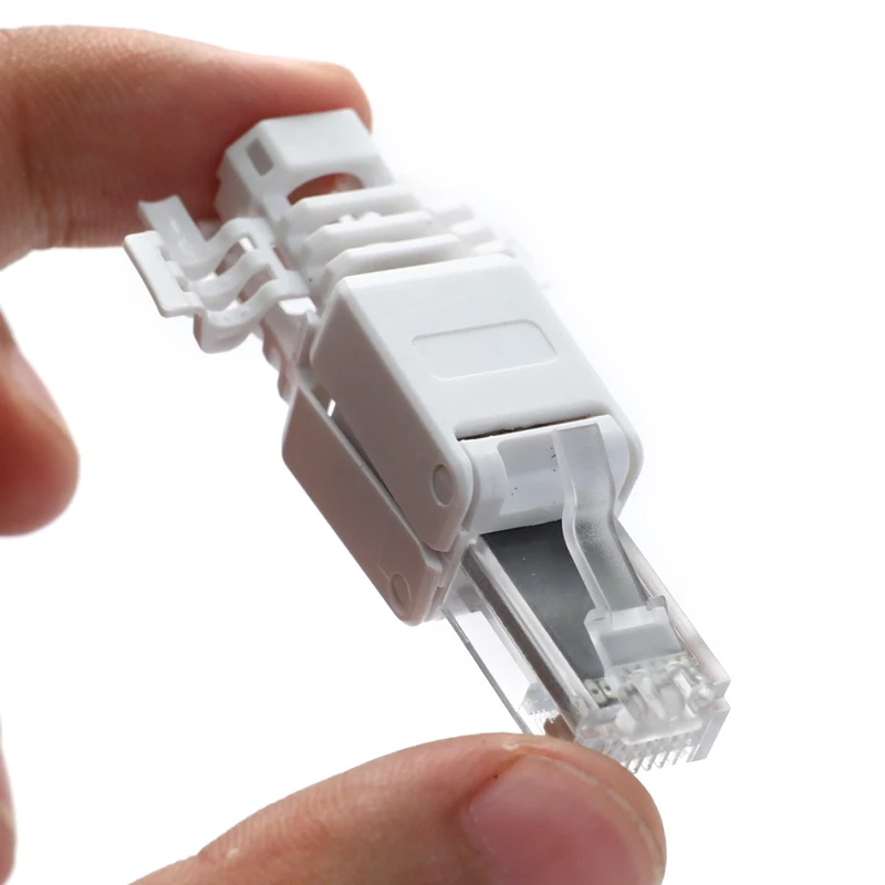 

Cat6 Ethernet Cable No Crimp Connectors CCTV Ethernet Cable Module Plug Network Cable Tool-less Crystal Head Plug RJ45