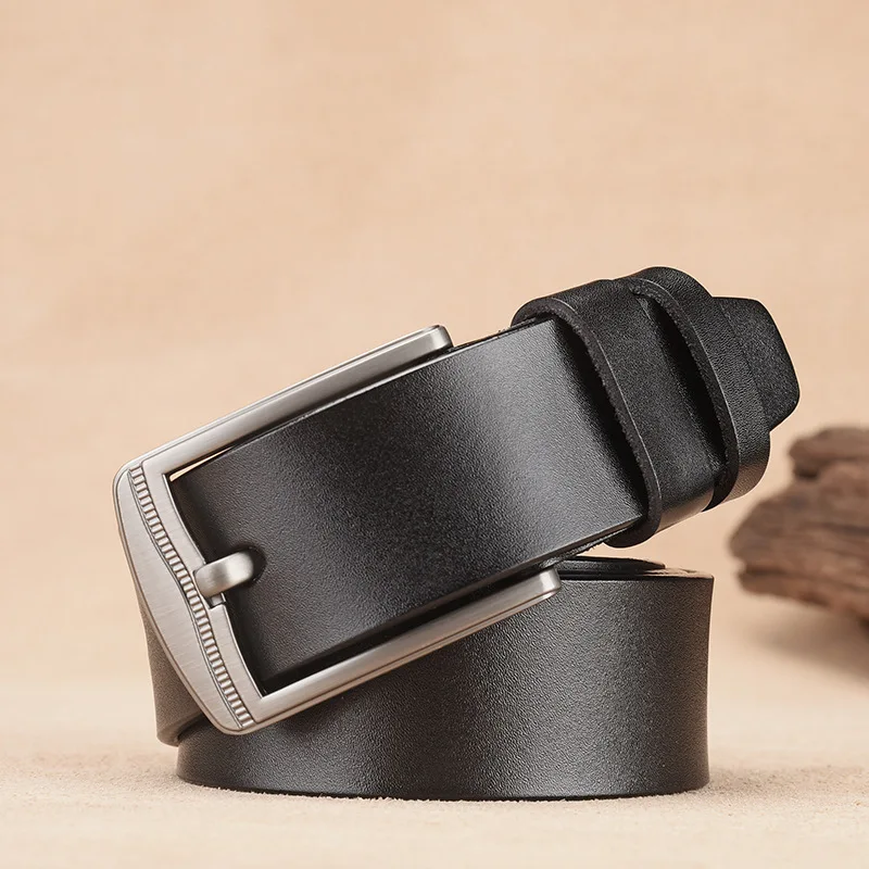 

Men's buckle retro Joker leather wide belt casual pure cowhide belt