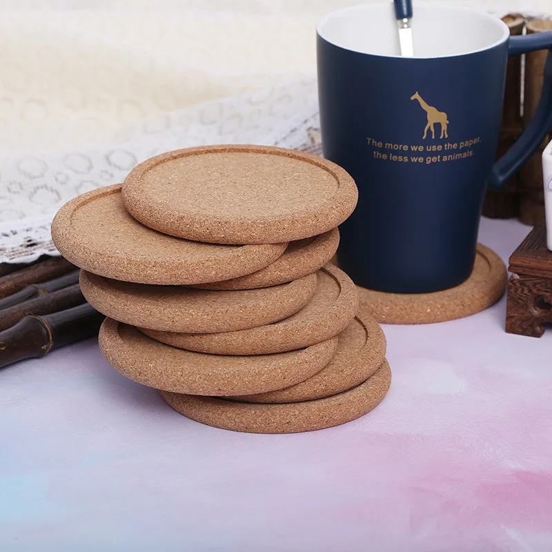 

5/10/20PCS Cork Round Wooden Coasters Set Coffee Cup Mat Drink Tea Wine Table Mats Decor Pad Placemats (No Box)