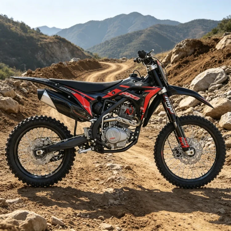 Фото Легкий внедорожный мотоцикл YX250CC с 4-тактным двигателем воздушного охлаждения, вертикальным одноцилиндровым блоком, кикстартером, для кросс-кантри и бездорожья №2