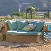 outdoor lying bed swimming pool lounge chair rattan beach courtyard balcony outdoor seaside sunscreen creative round bed