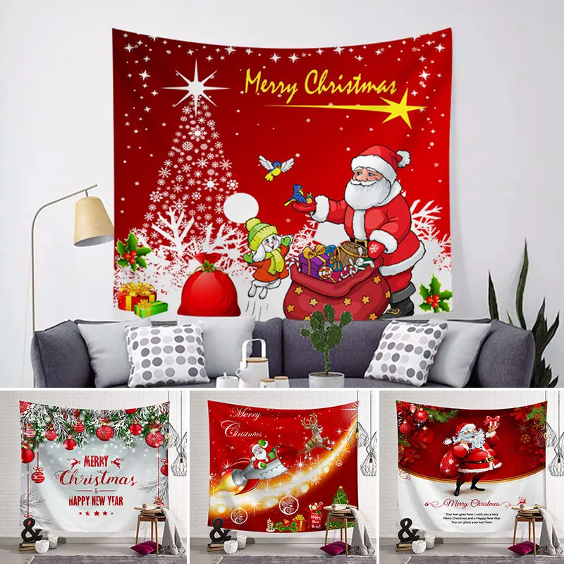 

Рождественская елка с принтом Санта-Клауса, украшение для дома, спальни, гостиной, украшение, гобелен, Рождественская серия, гобелен