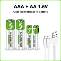 aa aaa usb rechargeable battery 1 5v aa 2600mwhaaa 750mwh li ion batteries for toys watch mp3 player thermometertype c cable