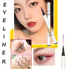 Подводка для глаз, быстросохнущая жидкая подводка для глаз, ультратонкая кисть, черный, стойкий, искусственный макияж глаз, карандаш для глаз